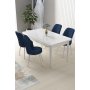 HANAH HOME Set Trpezarijski sto i 4 stolice Nil White Navy Blue - slika 1