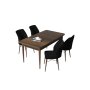 HANAH HOME Set Trpezarijski sto i 4 stolice Arp Baroque Black - slika 2