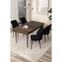 HANAH HOME Set Trpezarijski sto i 4 stolice Arp Baroque Black - slika 1