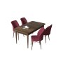 HANAH HOME Set Trpezarijski sto i 4 stolice Arp Baroque Burgundy - slika 2