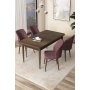 HANAH HOME Set Trpezarijski sto i 4 stolice Arp Baroque Dusty Rose - slika 1