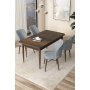 HANAH HOME Set Trpezarijski sto i 4 stolice Arp Baroque Grey - slika 1