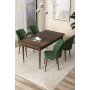 HANAH HOME Set Trpezarijski sto i 4 stolice Arp Baroque Khaki - slika 1