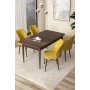 HANAH HOME Set Trpezarijski sto i 4 stolice Arp Baroque Mustard - slika 1