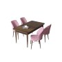 HANAH HOME Set Trpezarijski sto i 4 stolice Arp Baroque Pink - slika 2