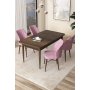 HANAH HOME Set Trpezarijski sto i 4 stolice Arp Baroque Pink - slika 1