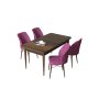 HANAH HOME Set Trpezarijski sto i 4 stolice Arp Baroque Purple - slika 2