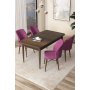 HANAH HOME Set Trpezarijski sto i 4 stolice Arp Baroque Purple - slika 1