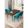 HANAH HOME Set Trpezarijski sto i 4 stolice Arp Baroque Turquoise - slika 1