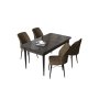 HANAH HOME Set Trpezarijski sto i 4 stolice Arp Black Marble Brown - slika 2