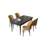 HANAH HOME Set Trpezarijski sto i 4 stolice Arp Black Marble Cappuccino - slika 2