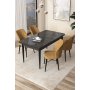 HANAH HOME Set Trpezarijski sto i 4 stolice Arp Black Marble Cappuccino - slika 1