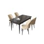 HANAH HOME Set Trpezarijski sto i 4 stolice Arp Black Marble Cream - slika 2