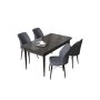 HANAH HOME Set Trpezarijski sto i 4 stolice Arp Black Marble Fume - slika 2