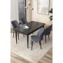 HANAH HOME Set Trpezarijski sto i 4 stolice Arp Black Marble Fume - slika 1