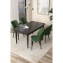 HANAH HOME Set Trpezarijski sto i 4 stolice Arp Black Marble Khaki - slika 1