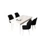 HANAH HOME Set Trpezarijski sto i 4 stolice Arp White Black - slika 2