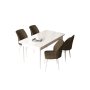 HANAH HOME Set Trpezarijski sto i 4 stolice Arp White Brown - slika 2