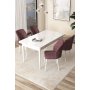 HANAH HOME Set Trpezarijski sto i 4 stolice Arp White Dusty Rose - slika 1