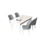 HANAH HOME Set Trpezarijski sto i 4 stolice Arp White Grey - slika 2