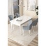 HANAH HOME Set Trpezarijski sto i 4 stolice Arp White Grey - slika 1