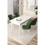 HANAH HOME Set Trpezarijski sto i 4 stolice Arp White Khaki - slika 1