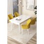 HANAH HOME Set Trpezarijski sto i 4 stolice Arp White Mustard - slika 1