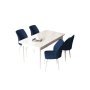 HANAH HOME Set Trpezarijski sto i 4 stolice Arp White Navy Blue - slika 2
