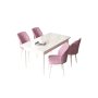 HANAH HOME Set Trpezarijski sto i 4 stolice Arp White Pink - slika 2