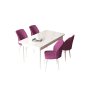 HANAH HOME Set Trpezarijski sto i 4 stolice Arp White Purple - slika 2