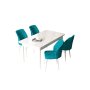 HANAH HOME Set Trpezarijski sto i 4 stolice Arp White Turquoise - slika 2