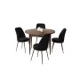 HANAH HOME Set Trpezarijski sto i 4 stolice Tor Baroque Black - slika 2