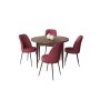 HANAH HOME Set Trpezarijski sto i 4 stolice Tor Baroque Burgundy - slika 2