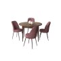 HANAH HOME Set Trpezarijski sto i 4 stolice Tor Baroque Dusty Rose - slika 2