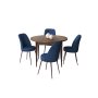 HANAH HOME Set Trpezarijski sto i 4 stolice Tor Baroque Navy Blue - slika 2
