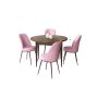 HANAH HOME Set Trpezarijski sto i 4 stolice Tor Baroque Pink - slika 2