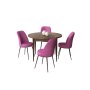 HANAH HOME Set Trpezarijski sto i 4 stolice Tor Baroque Purple - slika 2