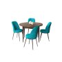 HANAH HOME Set Trpezarijski sto i 4 stolice Tor Baroque Turquoise - slika 2