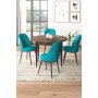 HANAH HOME Set Trpezarijski sto i 4 stolice Tor Baroque Turquoise - slika 1