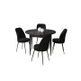HANAH HOME Set Trpezarijski sto i 4 stolice Tor Black Marble Black - slika 2