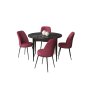 HANAH HOME Set Trpezarijski sto i 4 stolice Tor Black Marble Burgundy - slika 2