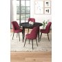 HANAH HOME Set Trpezarijski sto i 4 stolice Tor Black Marble Burgundy - slika 1