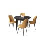 HANAH HOME Set Trpezarijski sto i 4 stolice Tor Black Marble Cappuccino - slika 2