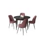 HANAH HOME Set Trpezarijski sto i 4 stolice Tor Black Marble Dusty Rose - slika 2