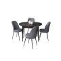 HANAH HOME Set Trpezarijski sto i 4 stolice Tor Black Marble Fume - slika 2