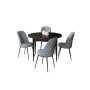 HANAH HOME Set Trpezarijski sto i 4 stolice Tor Black Marble Grey - slika 2