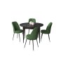 HANAH HOME Set Trpezarijski sto i 4 stolice Tor Black Marble Khaki - slika 2