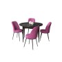 HANAH HOME Set Trpezarijski sto i 4 stolice Tor Black Marble Purple - slika 2