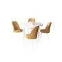 HANAH HOME Set Trpezarijski sto i 4 stolice Tor White Cappuccino - slika 2