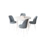 HANAH HOME Set Trpezarijski sto i 4 stolice Tor White Grey - slika 2